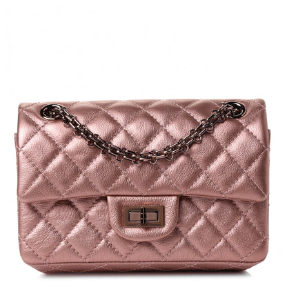 Chanel Metallic Grained Calfskin Quilted 2.55 Reissue Mini Flap Copper Pink 1 of 4