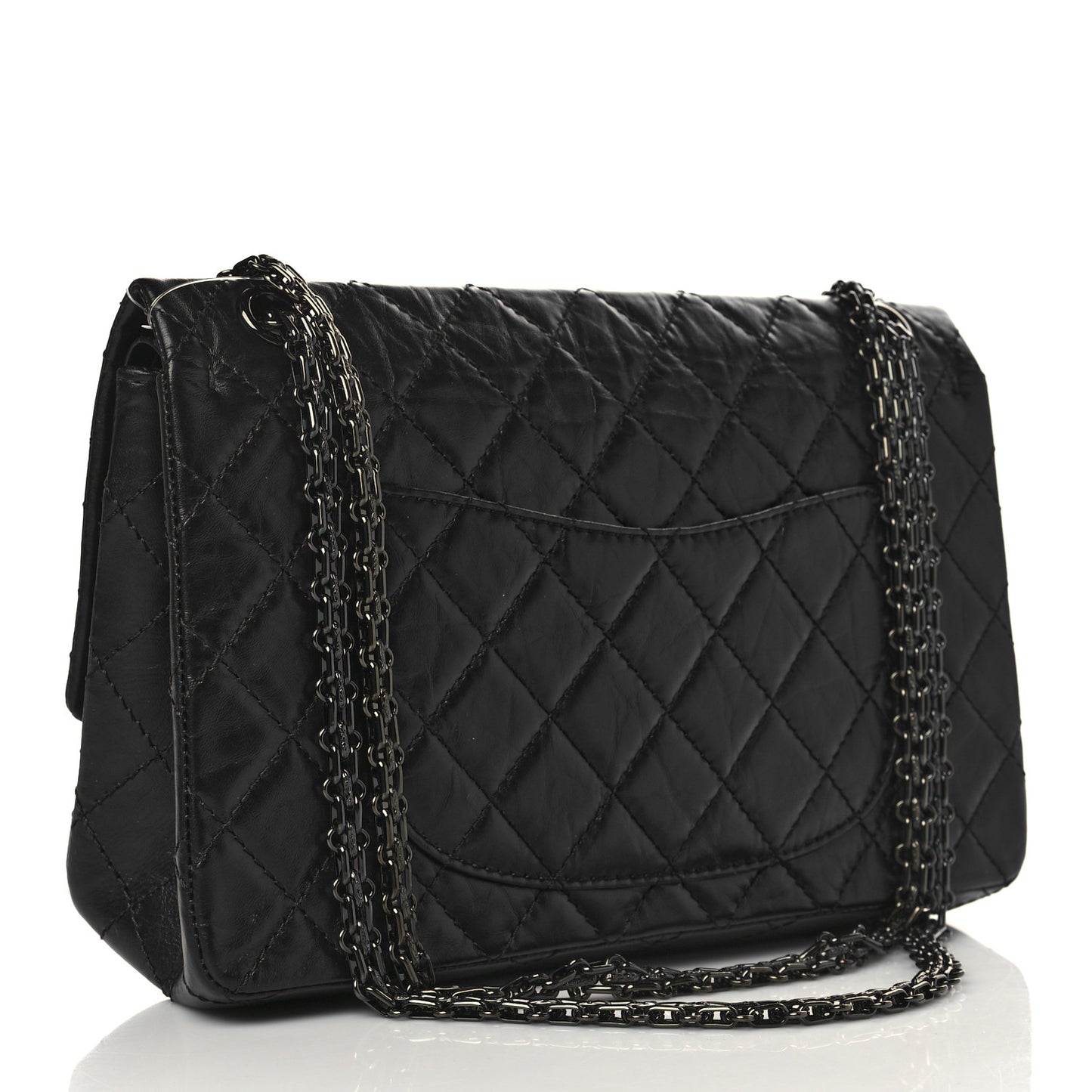Aged Calfskin Quilted 2.55 Reissue 226 Flap So Black