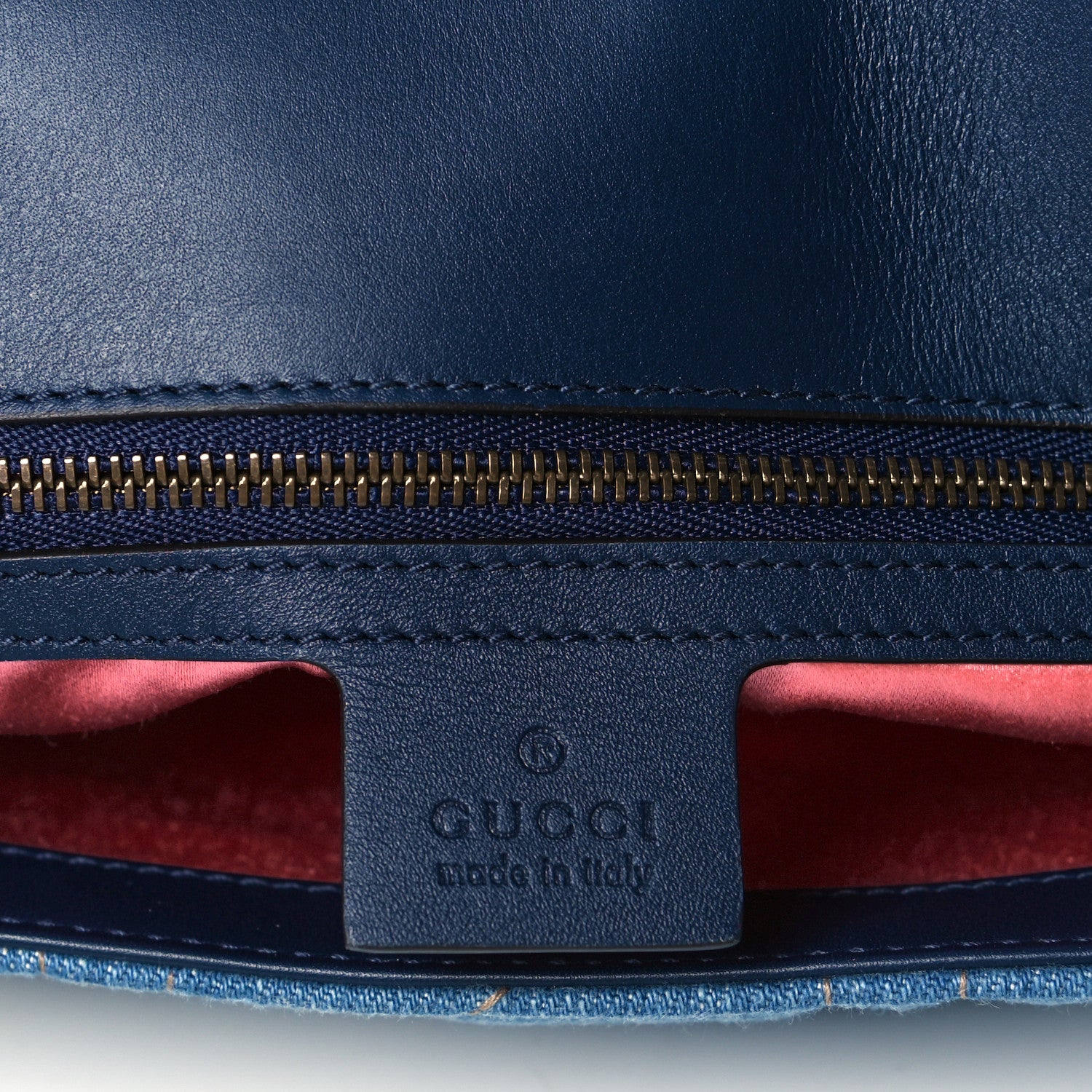 Gucci Denim Matelasse Pearl Studded Small GG Marmont Shoulder Bag Blue 6 of 7