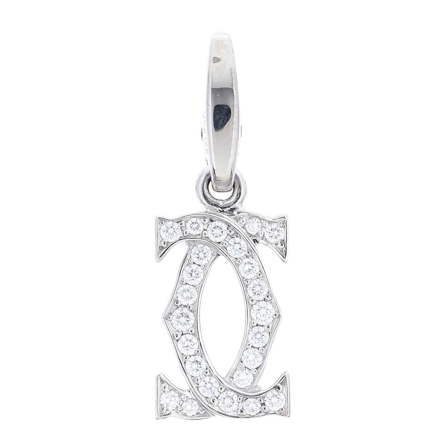 18K White Gold Diamond Logo Charm