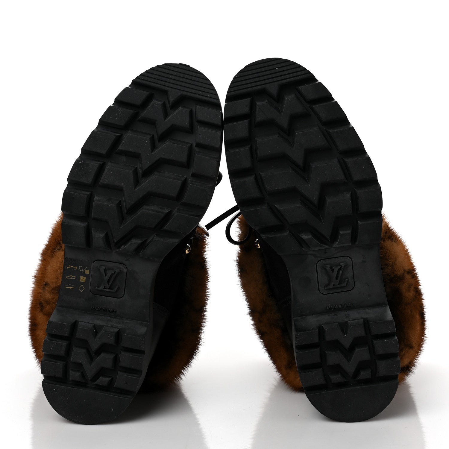 Louis Vuitton Calfskin Mink Fur LV Territory Ranger Combat Boots 40 Black 5 of 6