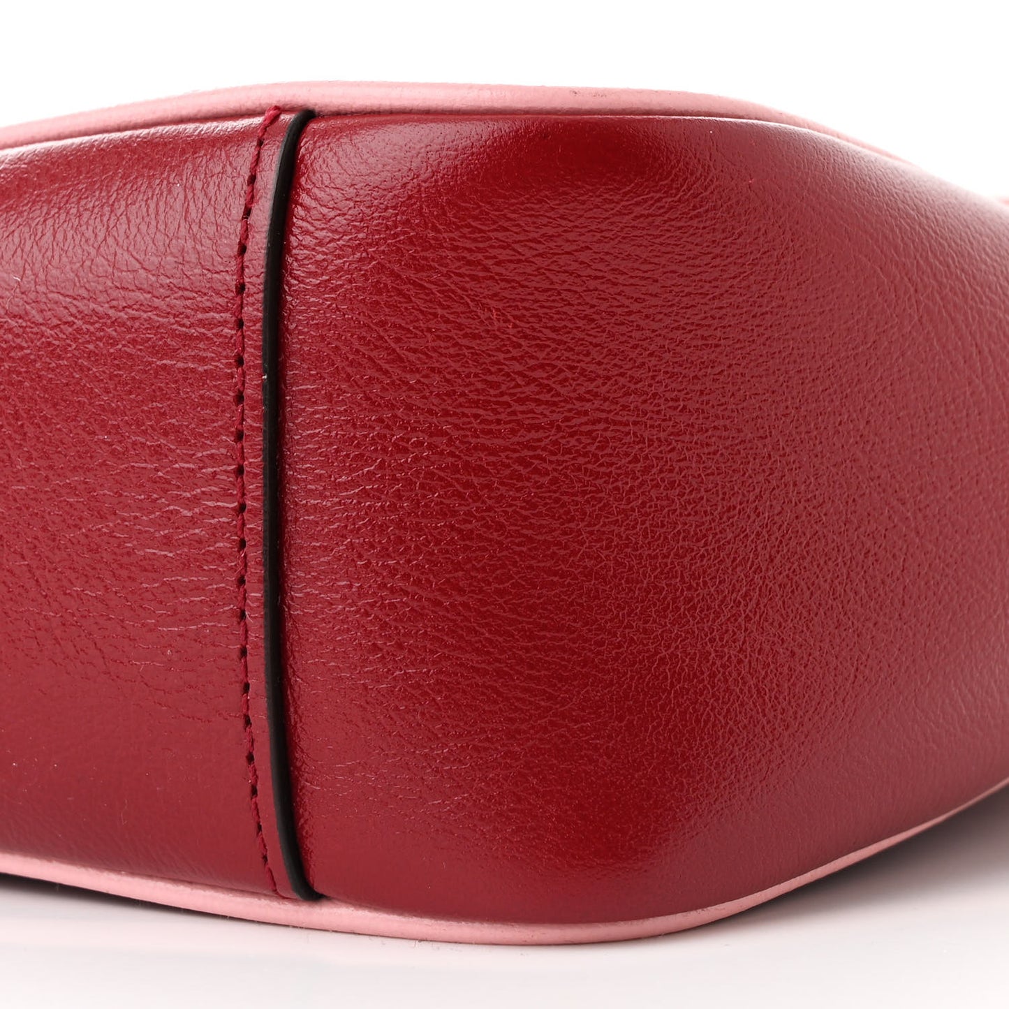 Azalea Calfskin Enamel Matelasse Diagonal Small Torchon GG Marmont Shoulder Bag New Cherry Red Wild Rose