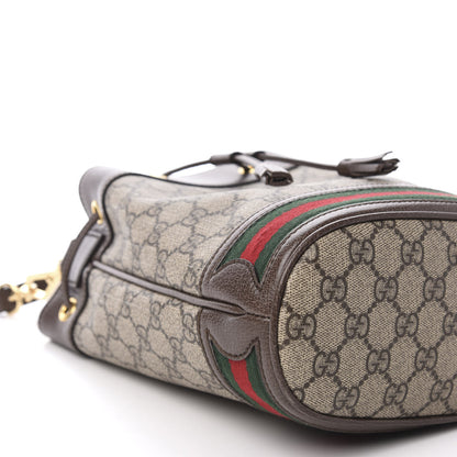 Gucci GG Supreme Monogram Web Small Ophidia Bucket Bag Brown 6 of 10