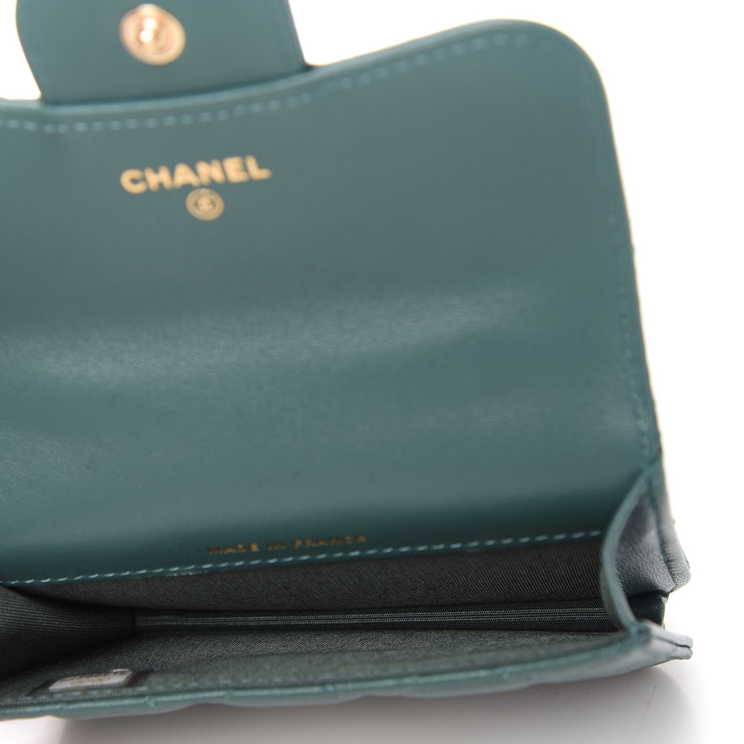 Chanel Lambskin Quilted Top Handle Flap Coin Purse With Chain Green 5 of 12