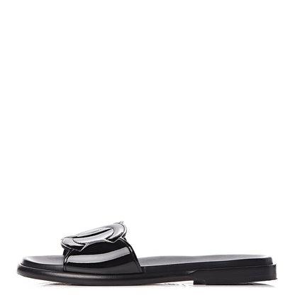 Chanel Patent Calfskin CC Slip On Mules 39 Black 1 of 12
