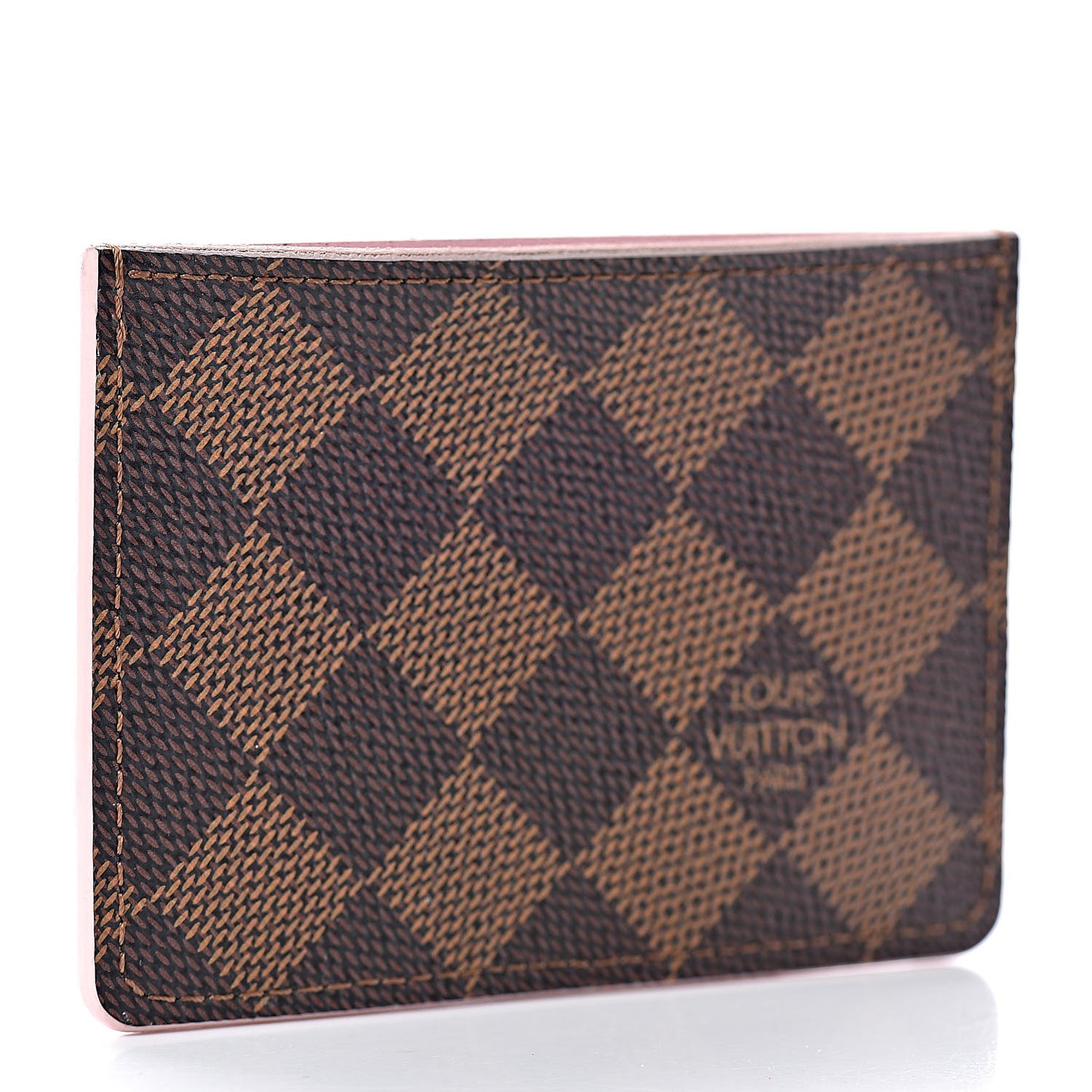 Damier Ebene Caissa Card Holder Rose Ballerine