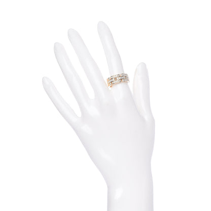 Cartier 18K Yellow Gold Diamond Maillon Panthere 3 Half Rows Paved Ring 54 6.75 2 of 4