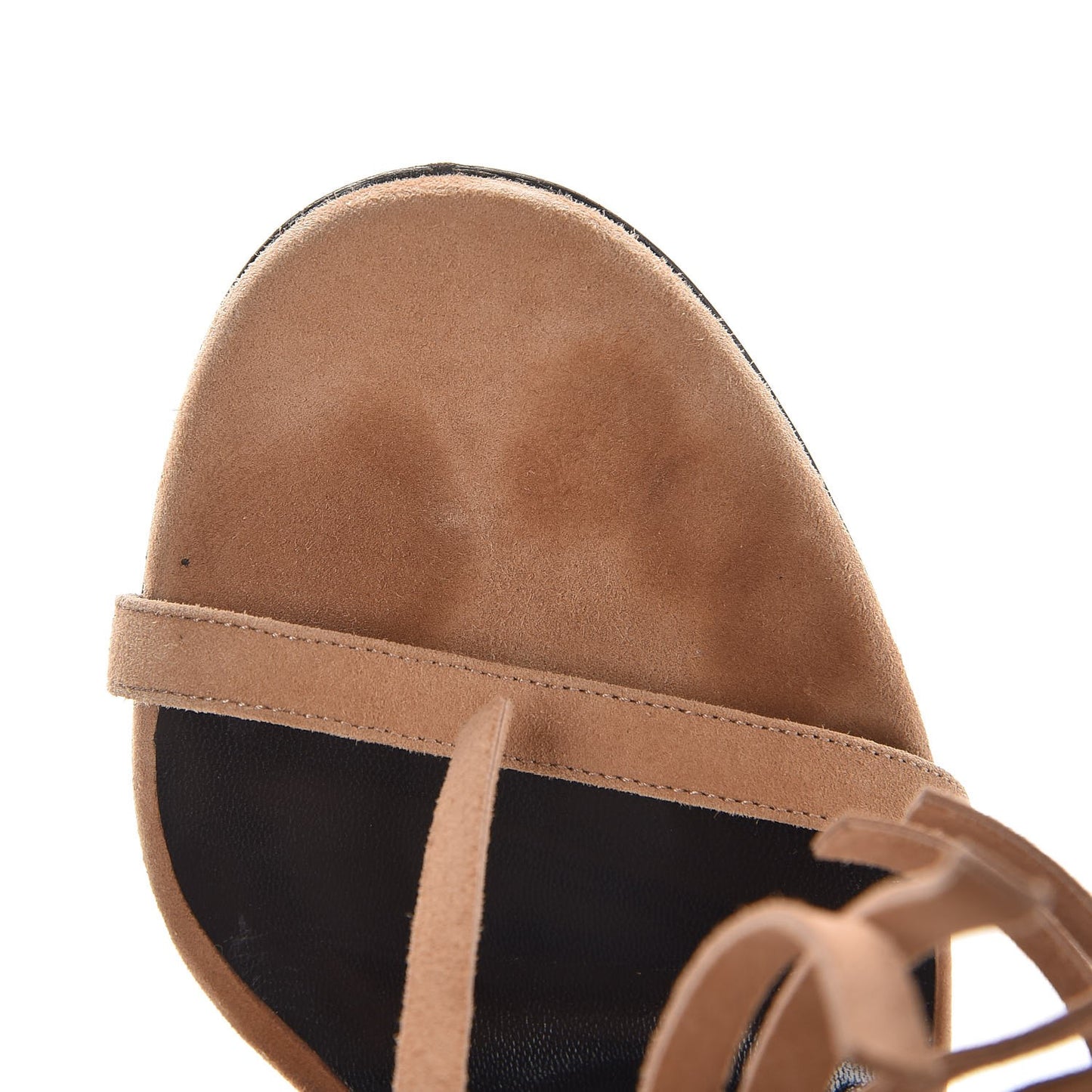 Suede Fringe Becky High Heel Sandals 38.5 Sand