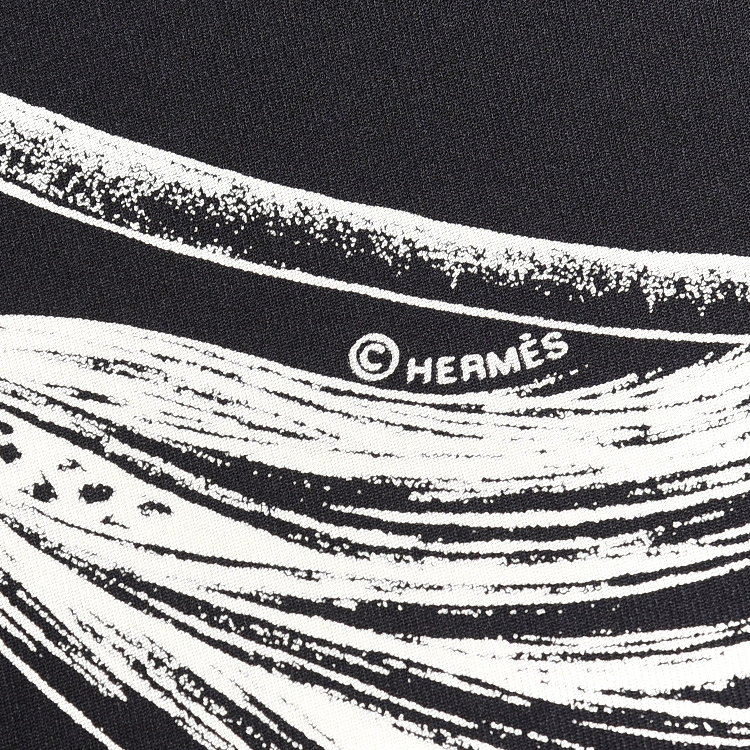 Hermes Silk Projets Carres Scarf 90 Black White 4 of 4