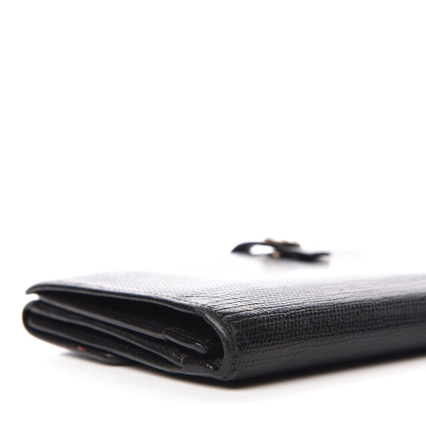 Grained Calfskin CC Button Wallet Black
