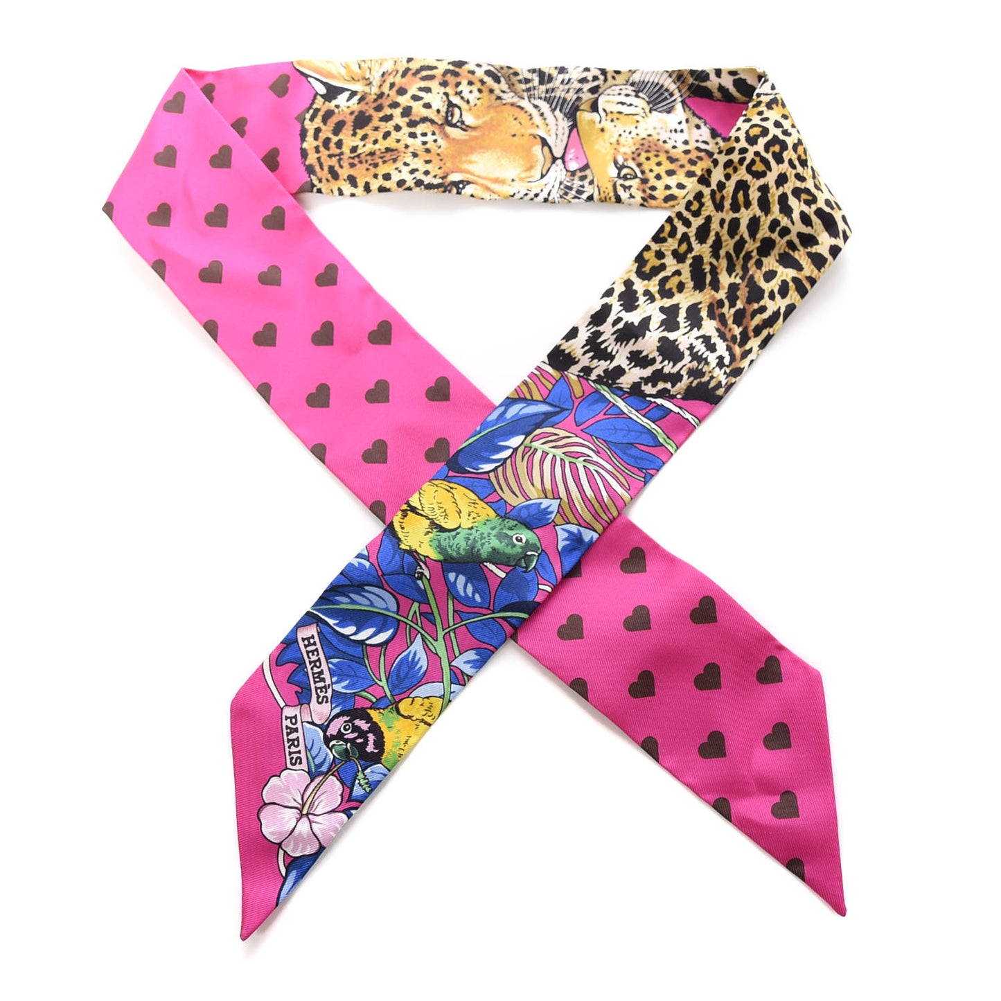 Silk Jungle Love Love Twilly Rose Vif Bleu Roy