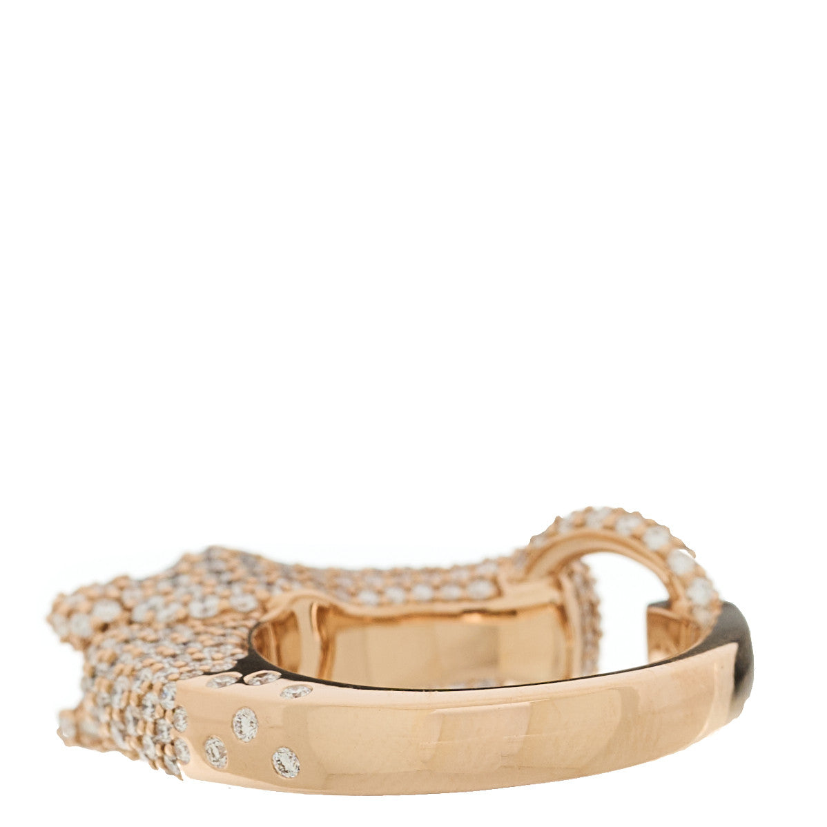 Hermes 18K Rose Gold Diamond Galop Pave Ring 53 6.5 4 of 7