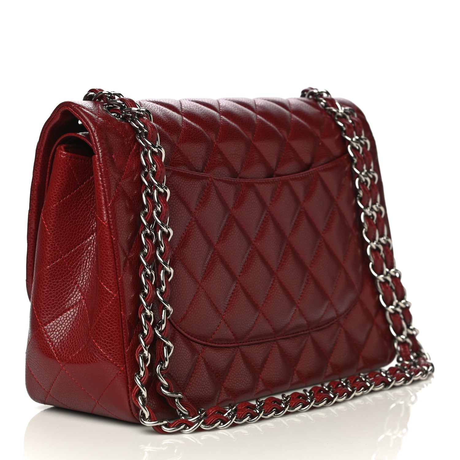 Chanel Caviar Quilted Jumbo Double Flap Dark Red 3 of 20
