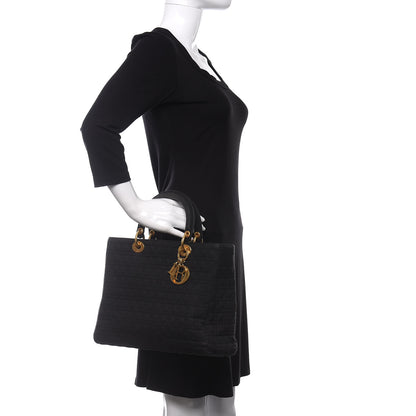 Christian Dior Nylon Cannage Large Lady Dior Black 2 of 9
