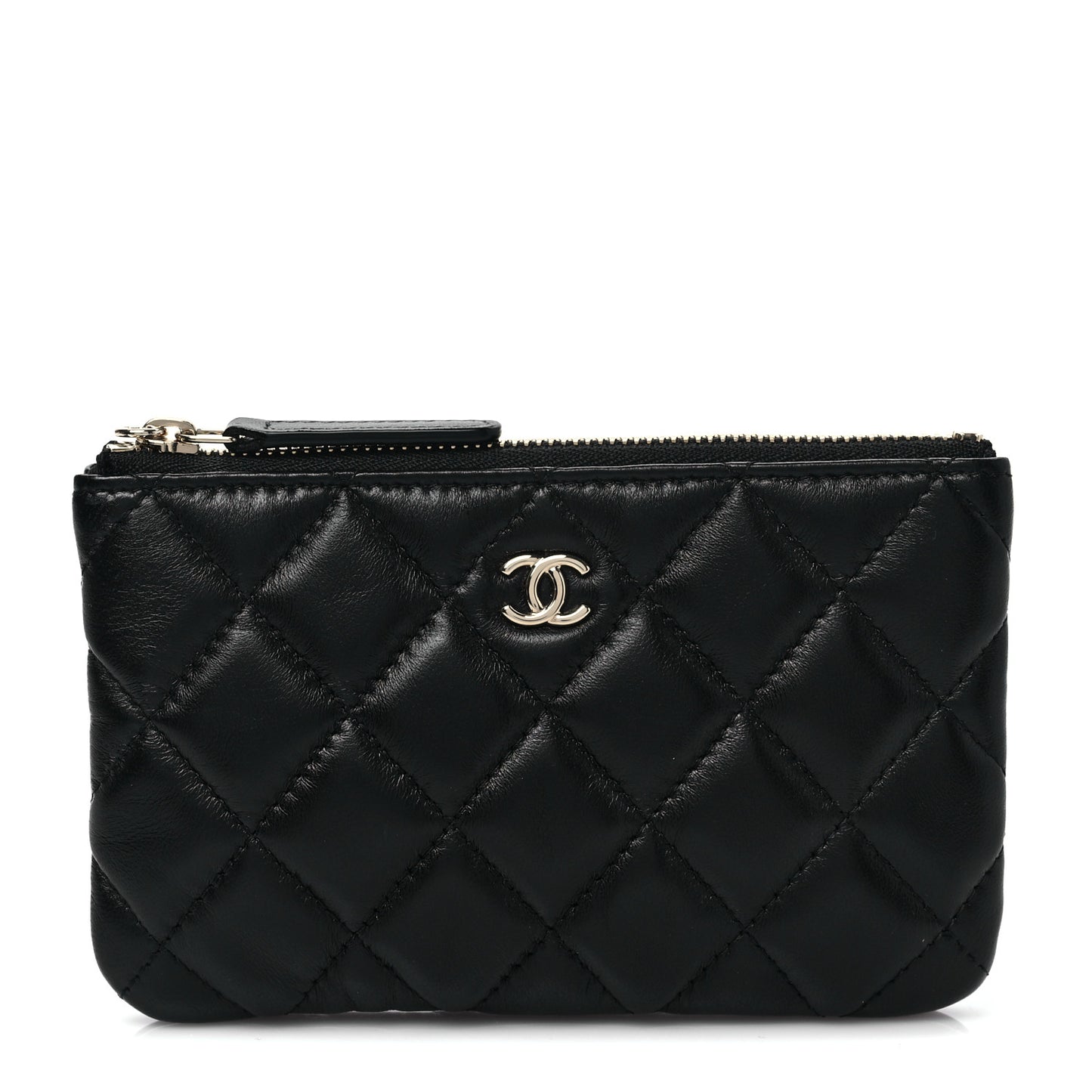 Lambskin Quilted Small No. 5 Cosmetic Case Black