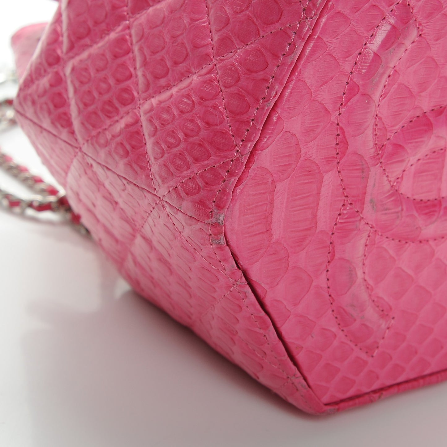 Python Quilted Drawstring Bag Pink