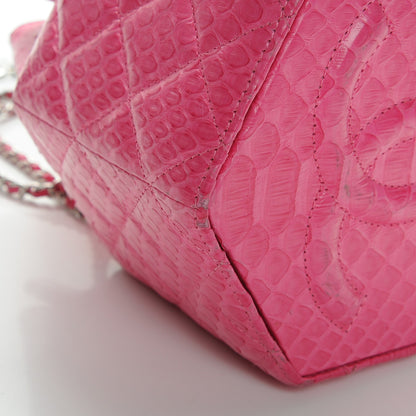 Chanel Python Quilted Drawstring Bag Pink 5 of 10
