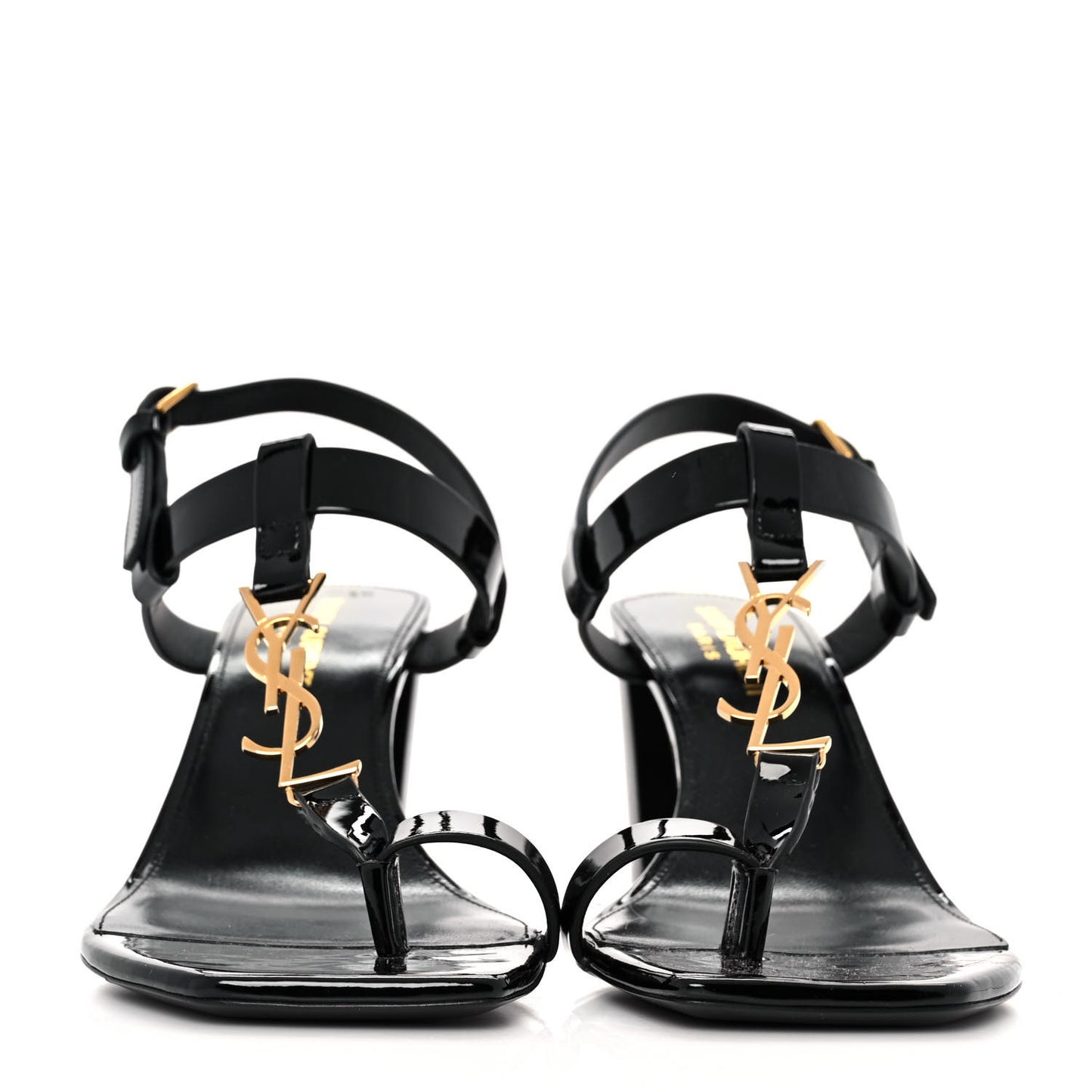 Patent Calfskin Cassandra 75 Sandals 38 Black