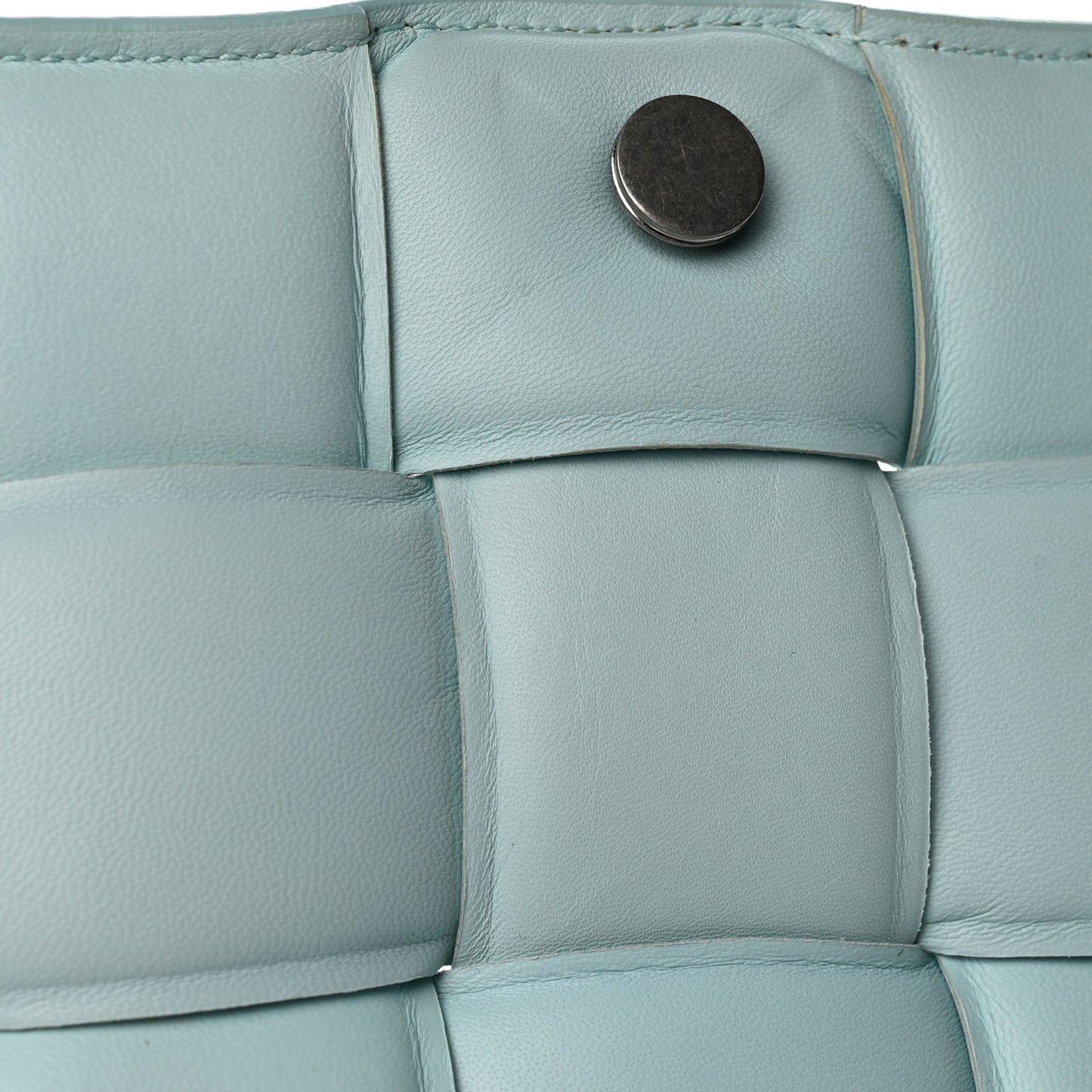 Paper Calfskin Maxi Intreccio Padded Cassette Crossbody Bag Ice
