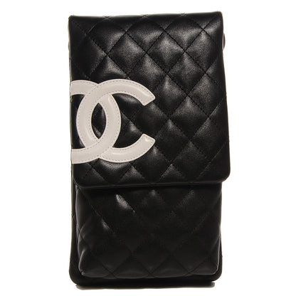 Chanel Calfskin Quilted Cambon Crossbody Messenger Black White 1 of 7