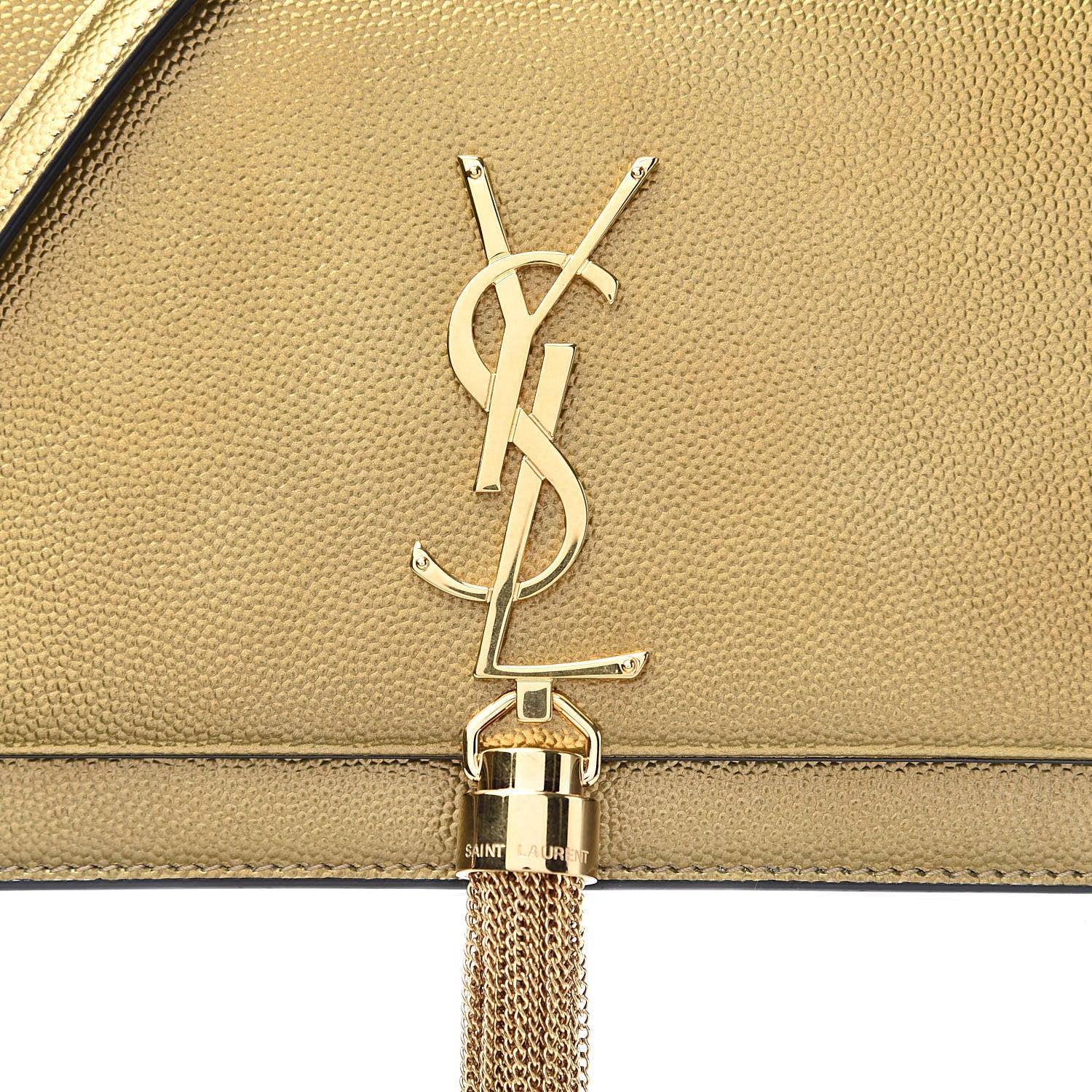Saint Laurent Grain De Poudre Kate Monogram Tassel Chain Wallet Brome 10 of 11