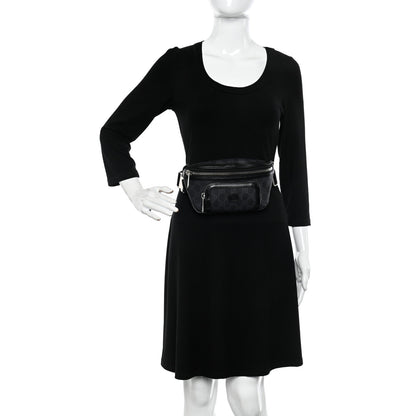Gucci GG Supreme Monogram Textured Calfskin Retro Interlocking G Belt Bag Black 2 of 11