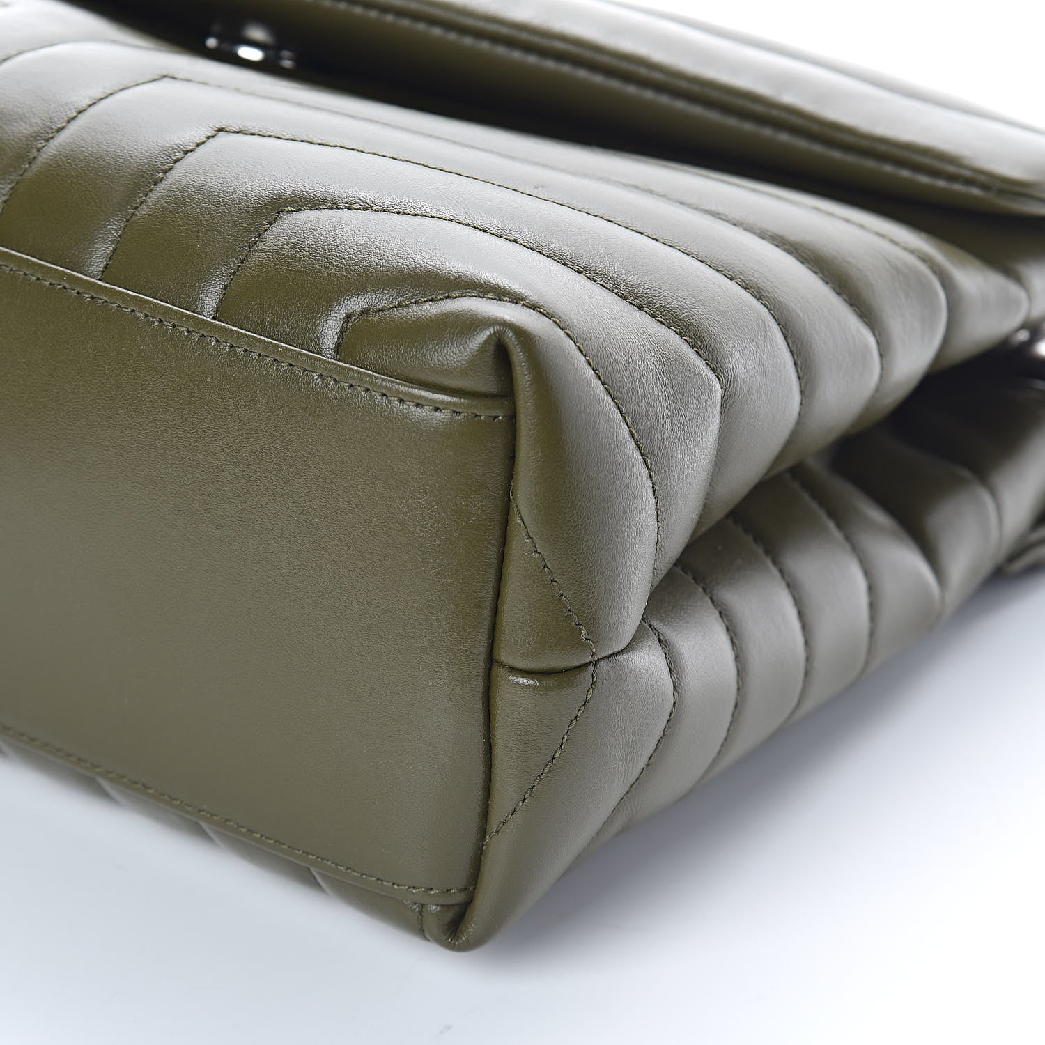 Saint Laurent Calfskin Y Quilted Monogram Medium Loulou Chain Satchel Military Olive 9 of 9