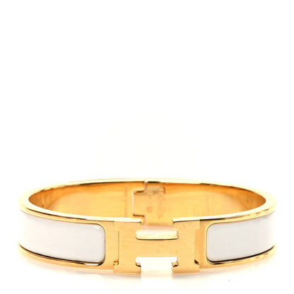 Hermes Enamel Narrow Clic Clac H Bracelet PM White 1 of 6
