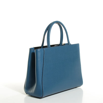 Fendi Vitello Elite Petite 2Jours Tote Blue Cobalto 3 of 9