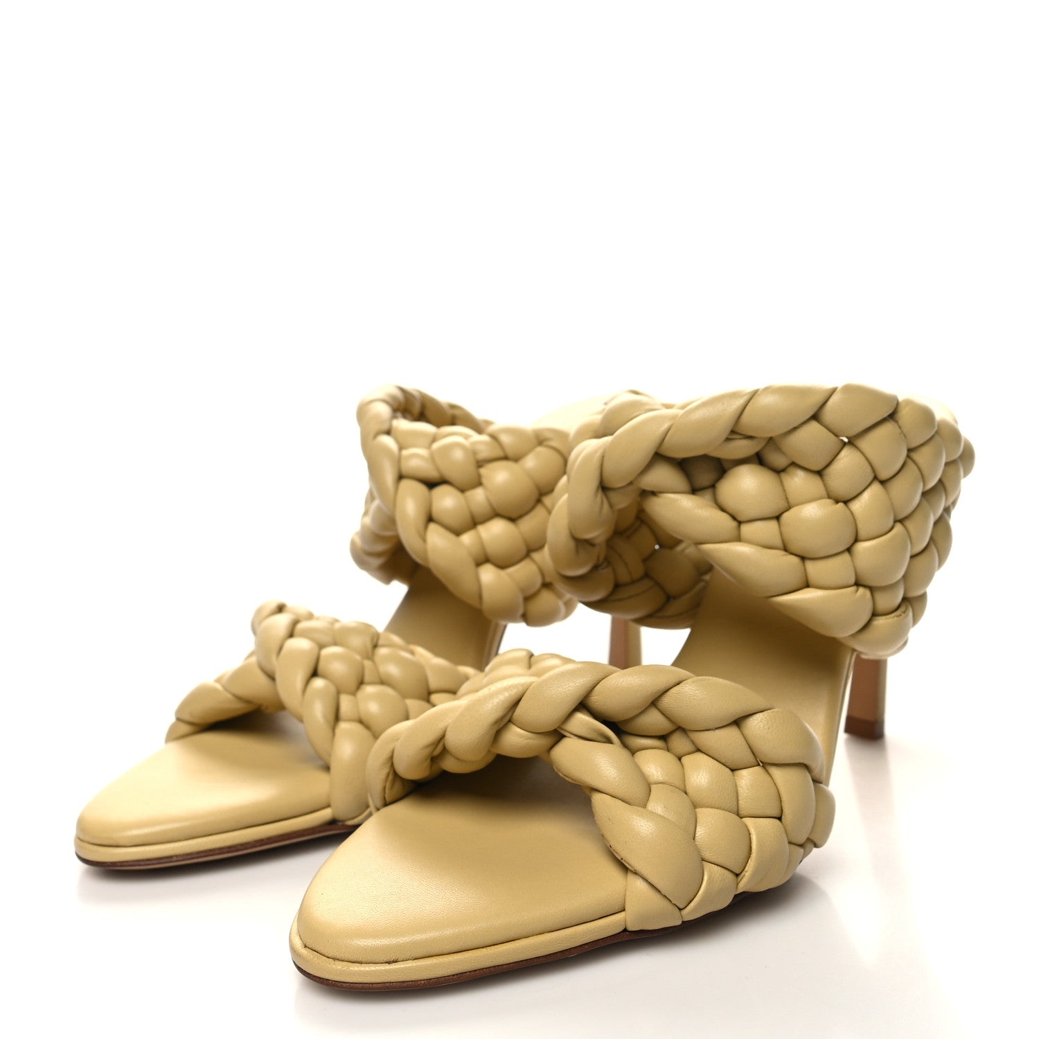 Bottega Veneta Nappa Twisted Padded Intrecciato Curve Slide Sandals 37 Tapioca 3 of 7