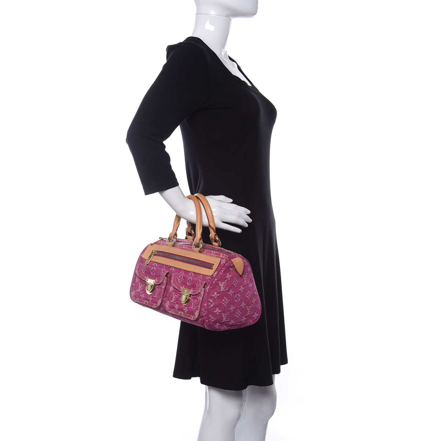 Monogram Denim Neo Speedy Fuchsia