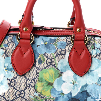Gucci GG Supreme Monogram Blooms Mini Boston Navy Blue Hibiscus 7 of 9