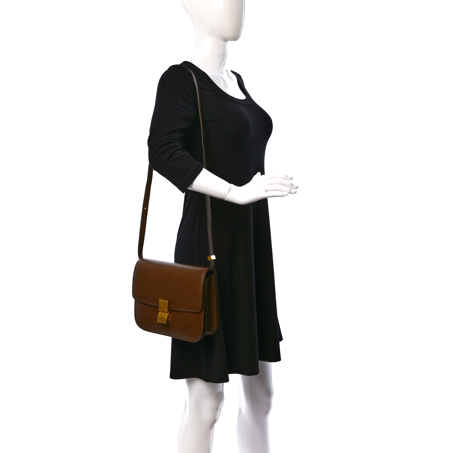 Celine Box Calfskin Medium Classic Box Flap Bag Camel 2 of 11