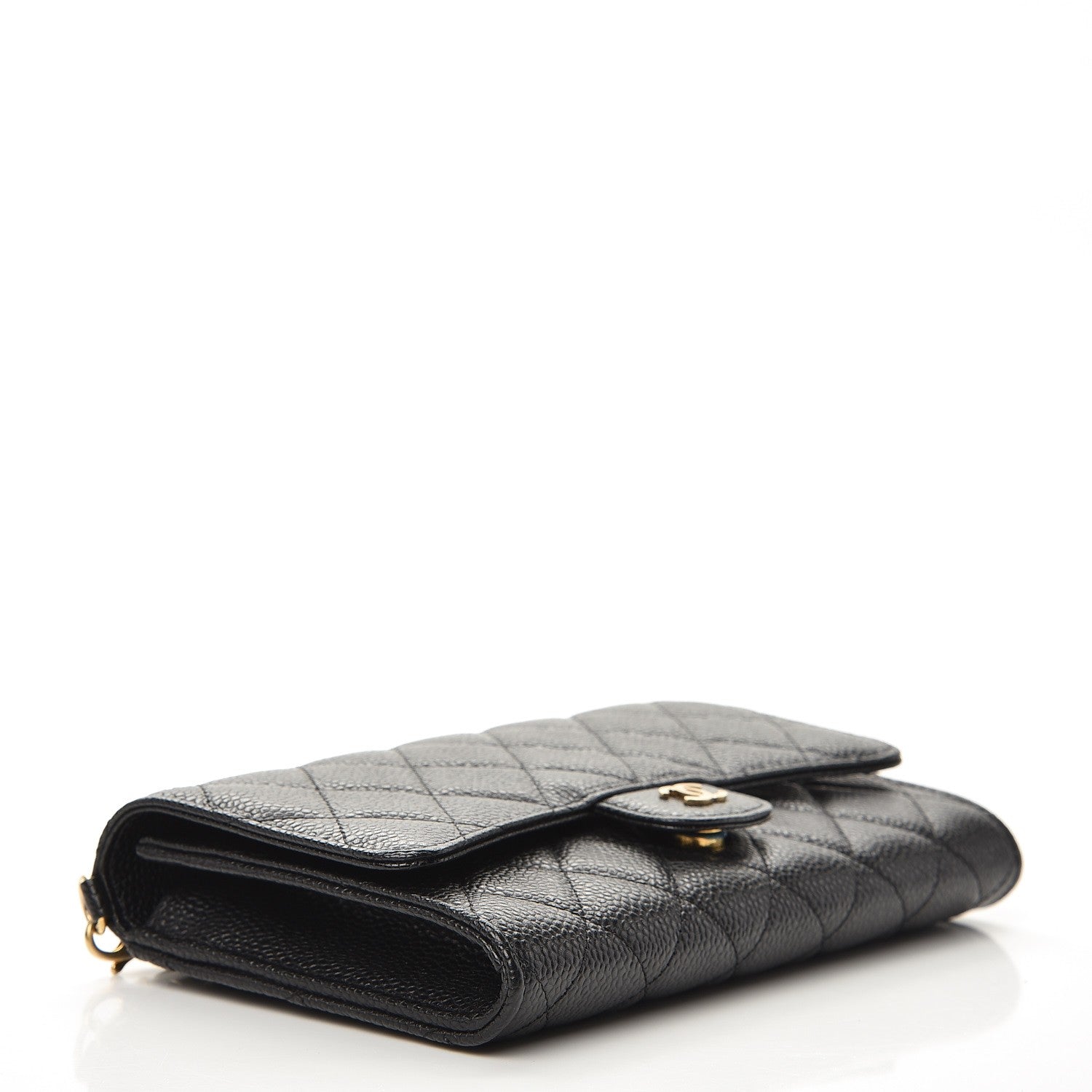 Chanel Caviar Quilted Wallet With Chain Black 4 of 9