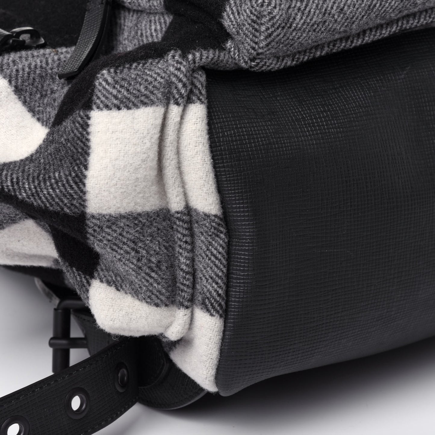 Wool House Check Large Rucksack Backpack Black