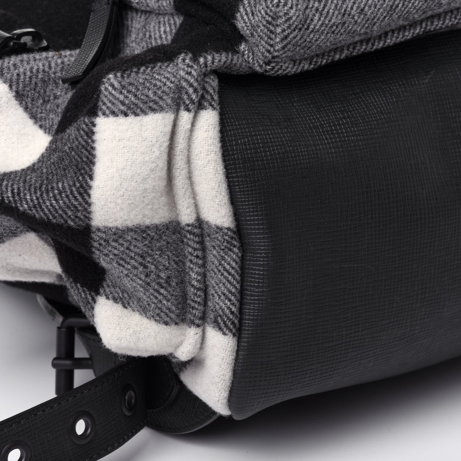 Burberry Wool House Check Large Rucksack Backpack Black 7 of 9