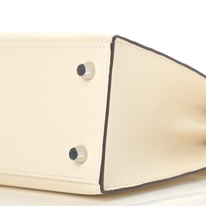 Hermes Epsom Tri-Color Kelly Sellier 25 Nata Jaune Poussin Sesame 10 of 11
