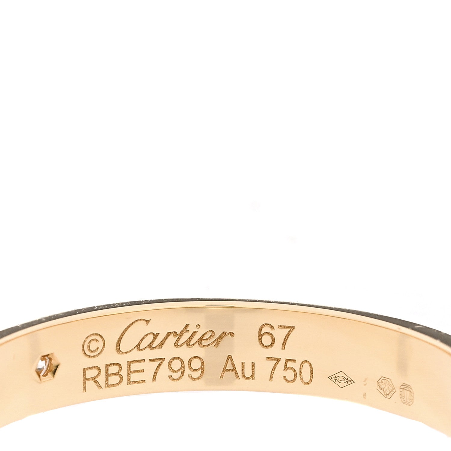 Cartier 18K Yellow Gold Diamond 4mm LOVE Wedding Band Ring 67 12 4 of 4