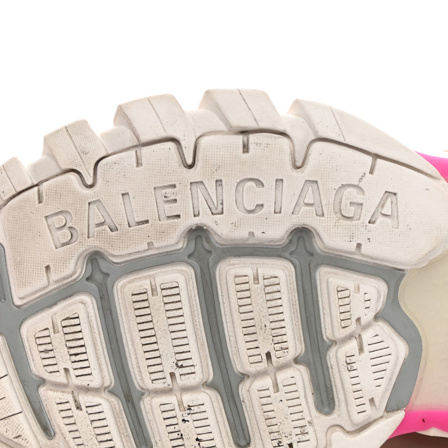 Mesh Rubber Bi-Color Womens Track Sneakers 38 Fluo Pink White