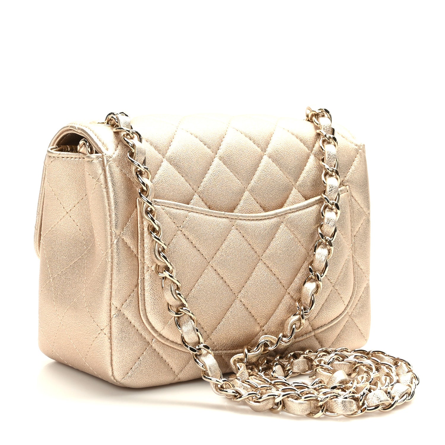 Chanel Metallic Lambskin Quilted Mini Square Flap Gold 3 of 10