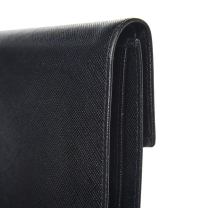 Prada Saffiano Triangle Flap Compact Wallet Nero Black 10 of 11