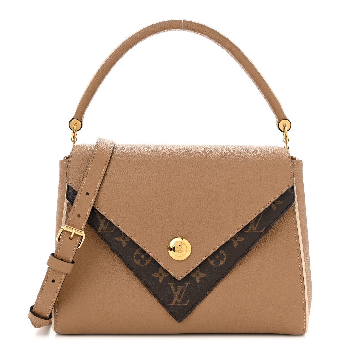 LOUIS VUITTON Grained Calfskin Monogram Double V Sesame