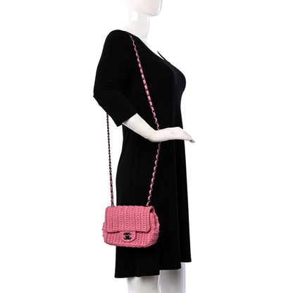 Chanel Lambskin Crochet Embroidered Mini Flap Pink 2 of 12