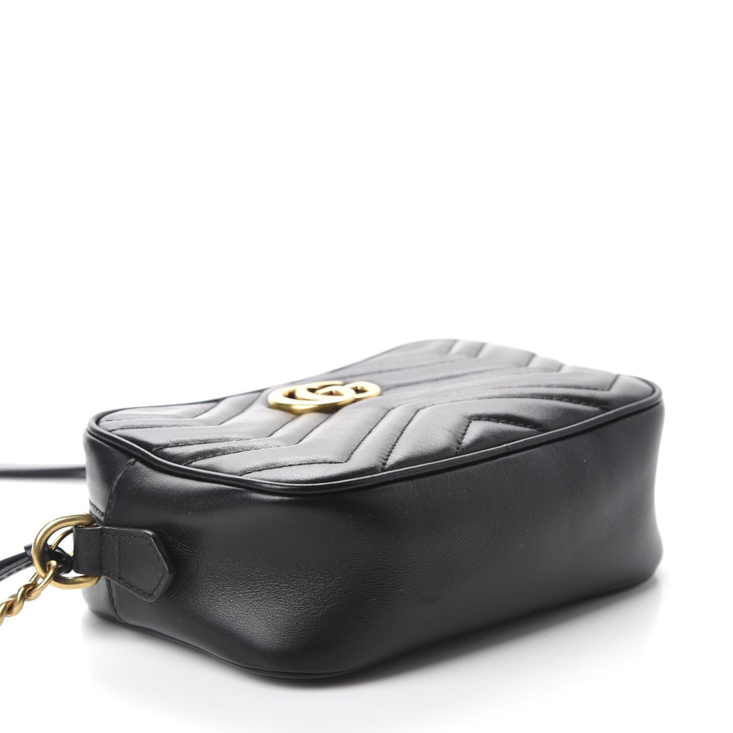 Calfskin Matelasse Mini GG Marmont Chain Shoulder Bag Black