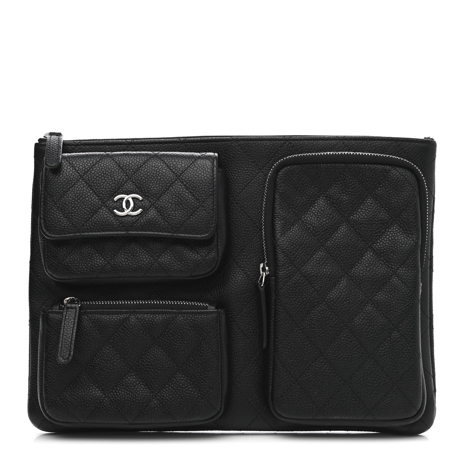 Chanel Caviar Quilted Zipped Multi Pouch Black 1 of 7