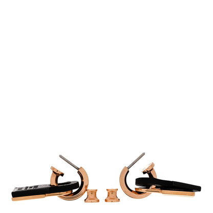 Hermes Rose Gold Swift O'Kelly Earrings Black 3 of 4