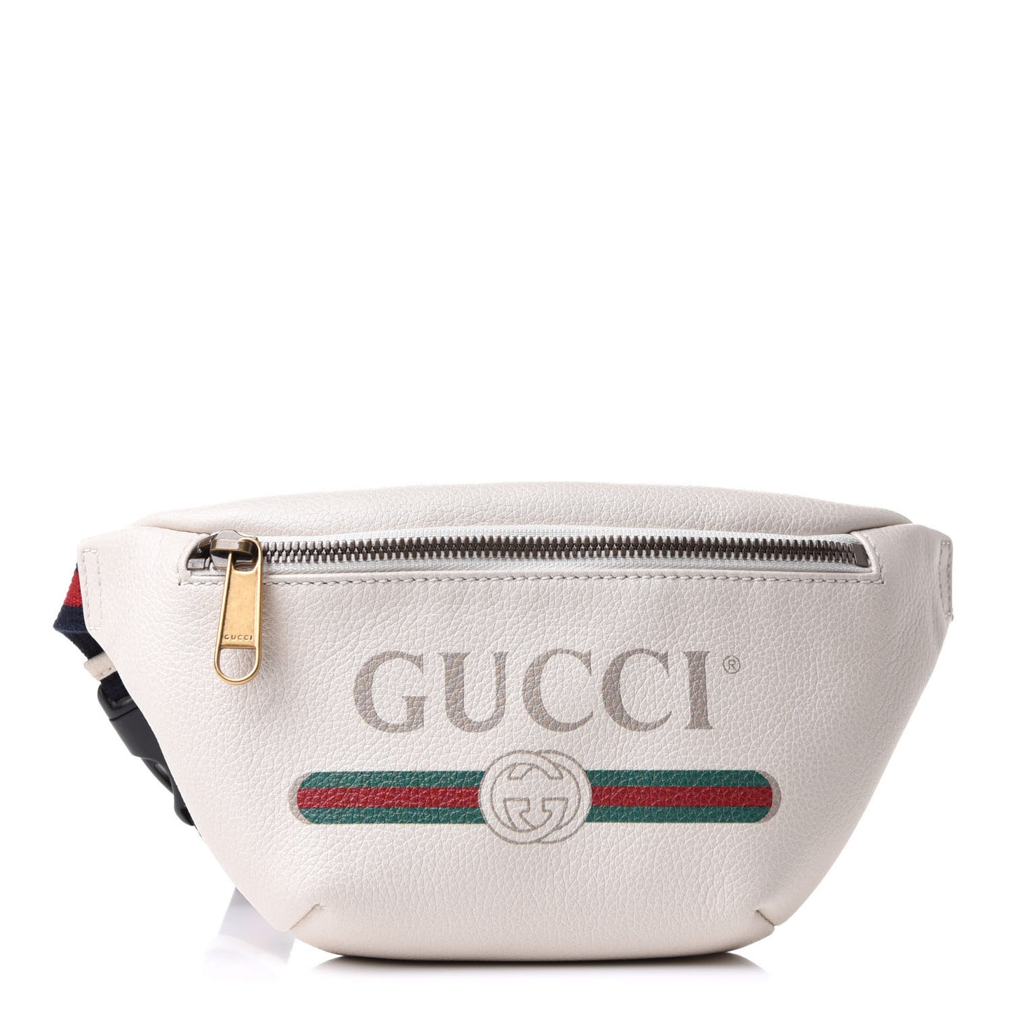 Grained Calfskin Small Logo Belt Bag White