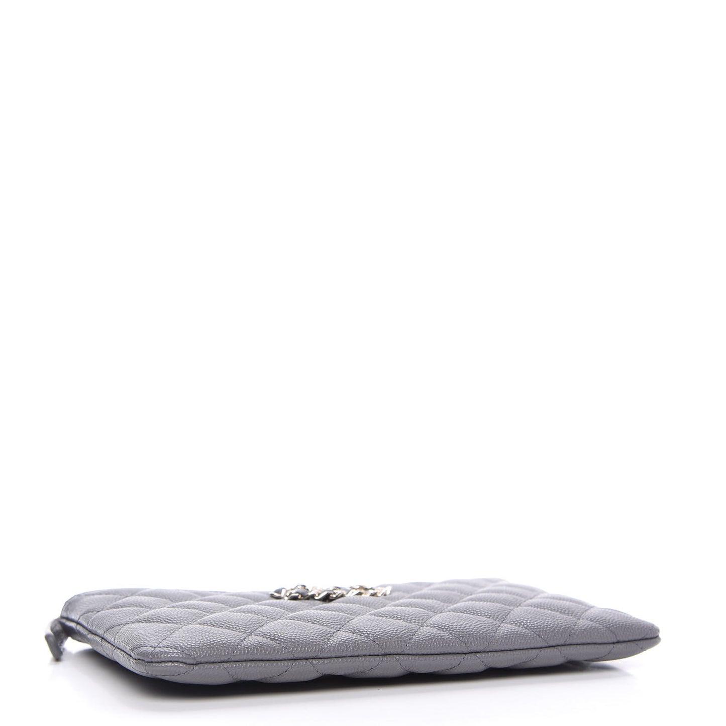 Caviar Quilted French New Wave Small CC Pouch Grey
