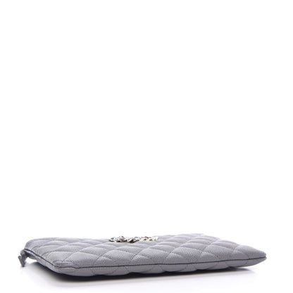 Chanel Caviar Quilted French New Wave Small CC Pouch Grey 4 of 11