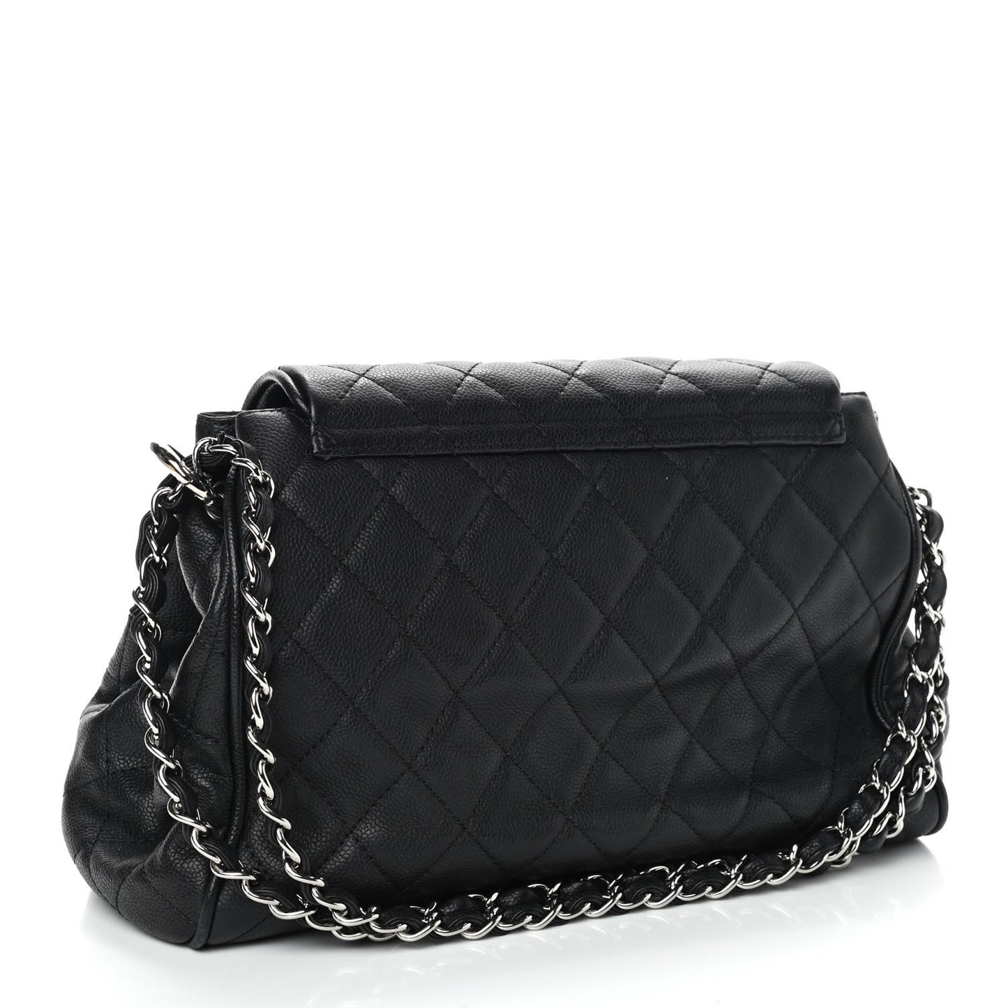 Caviar Quilted Timeless Accordion Flap Black